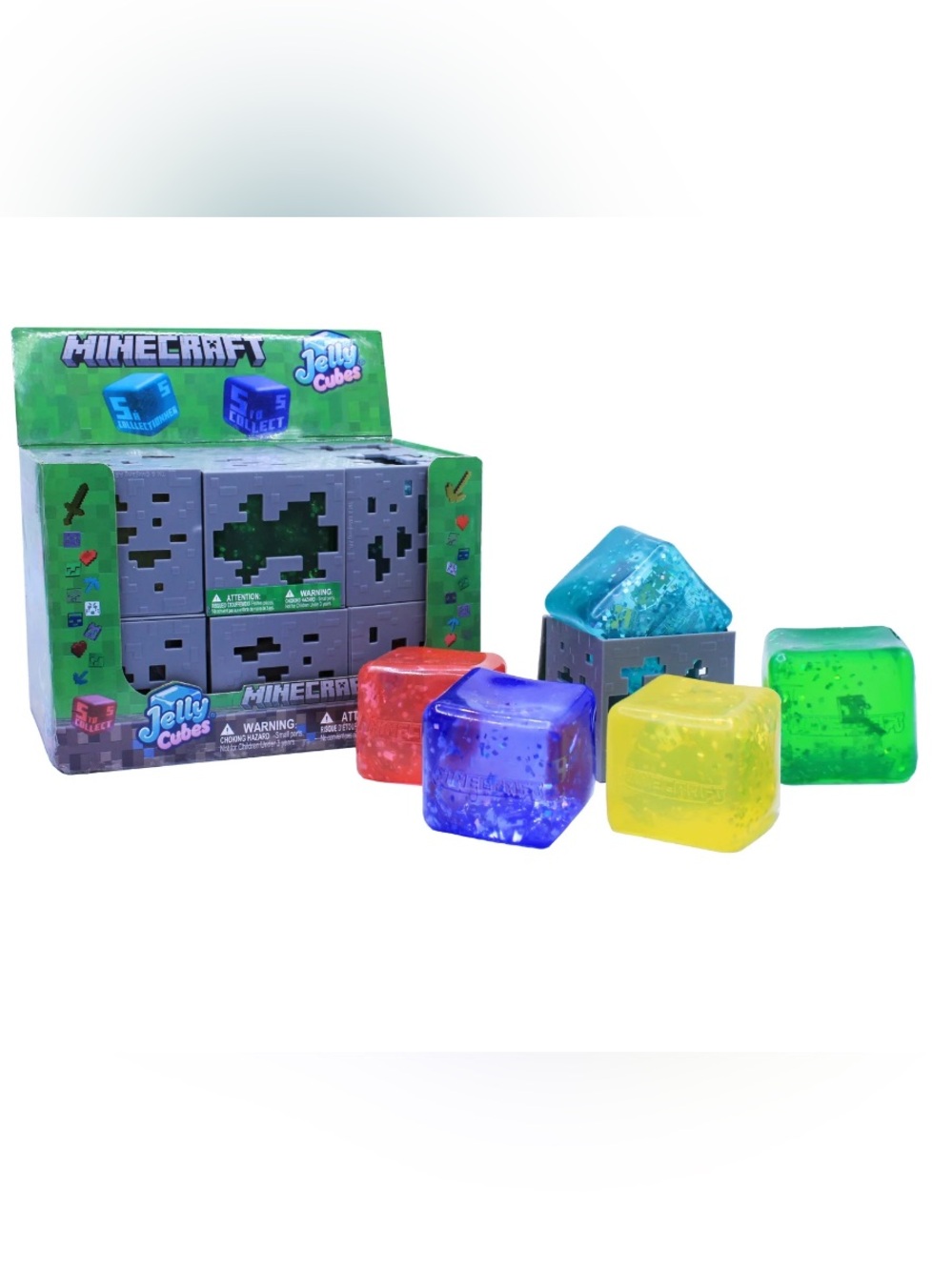 Viral-Minecraft Blue Glitter Jelly Cube Squishy NEW